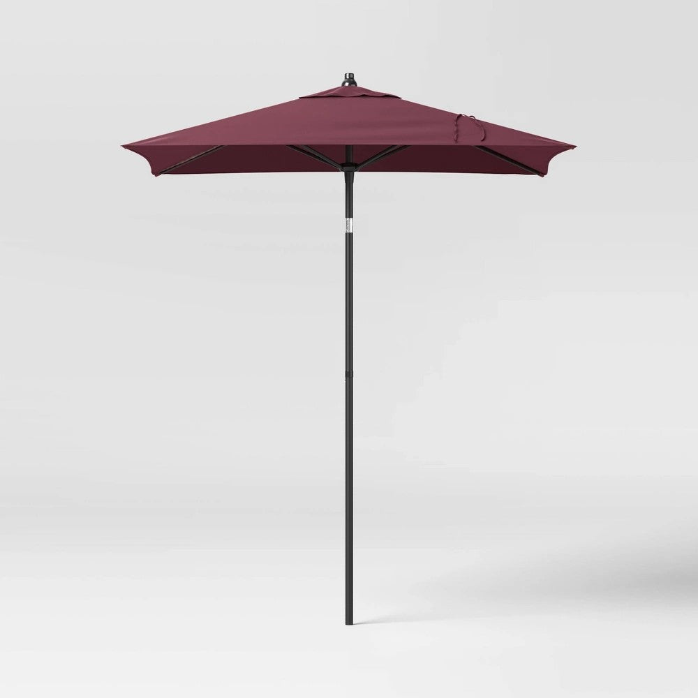 6' Square Solid Outdoor Patio Market Umbrellas Maroon with Black Pole - Threshold™ - Bellso